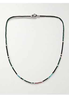 Mikia - Silver Multi-Stone Beaded Necklace - Men - Black