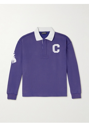 Cherry Los Angeles - Logo-Appliquéd Cotton-Jersey Polo Shirt - Men - Purple - S