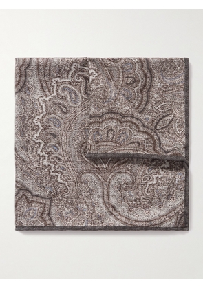 Brunello Cucinelli - Paisley-Print Silk Pocket Square - Men - Gray