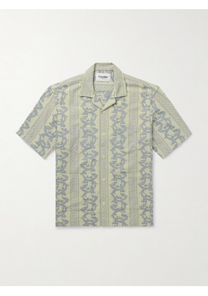 Corridor - Jakarta Camp-Collar Cotton-Jacquard Shirt - Men - Green - S
