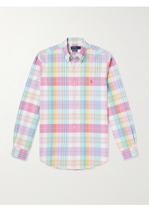 Polo Ralph Lauren - Button-Down Collar Logo-Embroidered Checked Cotton Oxford Shirt - Men - Pink - XS