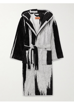 Missoni Home - Skunk Belted Cotton-Terry Hooded Robe - Men - Black - S