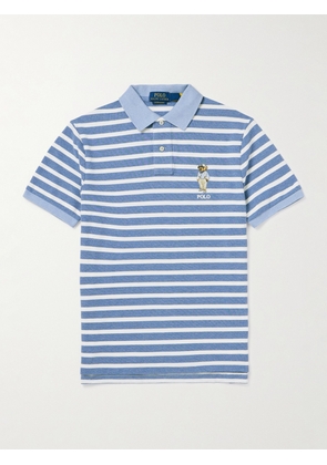 Polo Ralph Lauren - Slim-Fit Logo-Embroidered Striped Cotton-Piqué Polo Shirt - Men - Blue - XS