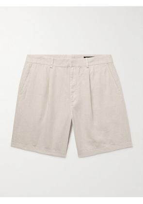 Rag & Bone - Elliot Straight-Leg Pleated Linen Shorts - Men - Neutrals - UK/US 28