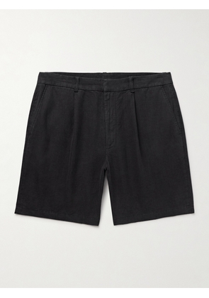 Rag & Bone - Elliot Straight-Leg Pleated Linen Shorts - Men - Black - UK/US 28