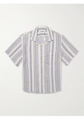 Corridor - Tallis Camp-Collar Striped Cotton-Gauze Shirt - Men - Gray - S