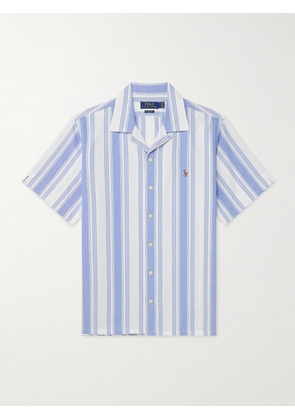 Polo Ralph Lauren - Convertible-Collar Logo-Embroidered Striped Cotton Oxford Shirt - Men - Blue - XS