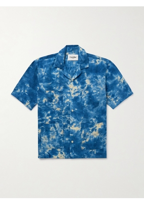 Corridor - Convertible-Collar Tie-Dyed Cotton and Linen-Blend Shirt - Men - Blue - S
