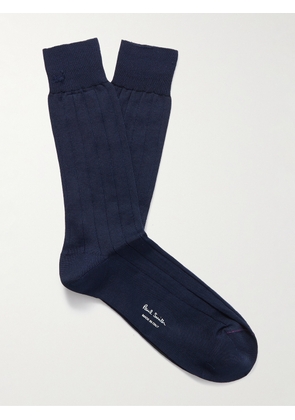 Paul Smith - Ribbed Cotton-Blend Socks - Men - Blue