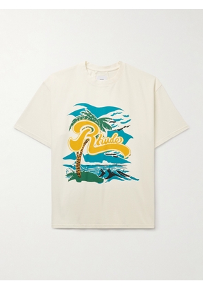 Rhude - Regatta Logo-Print Cotton-Jersey T-Shirt - Men - Neutrals - XS