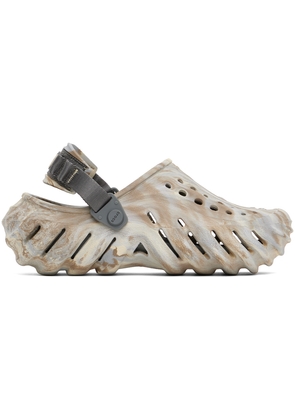 Crocs Off-White & Beige Echo Marbled Clogs