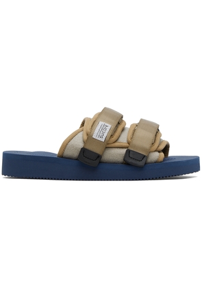 SUICOKE Taupe & Navy MOTO-Feab Sandals