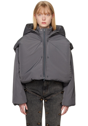 Y/Project Gray Snap Off Puffer Jacket