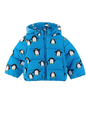 Stella McCartney Baby Blue Penguin Print Puffer Coat