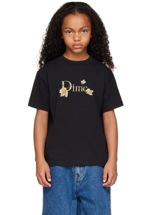 Dime Kids Black Printed T-Shirt