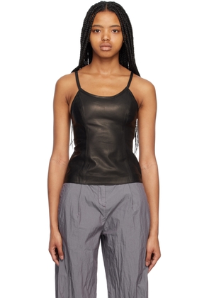 OUR LEGACY Black Zip Leather Camisole