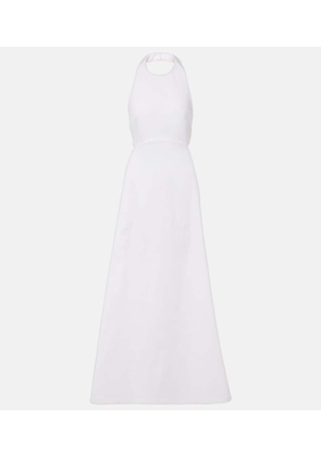 Adriana Degreas Halterneck cotton-blend maxi dress