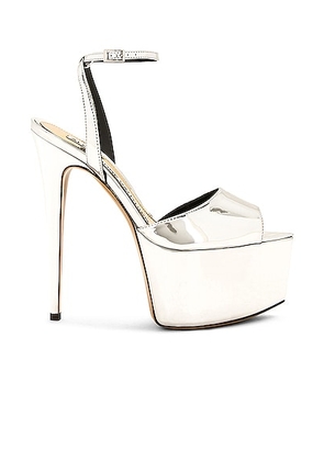 Alexandre Vauthier Shooting 150 Sandal in Silver - Metallic Silver. Size 37.5 (also in 38, 38.5, 39, 41).