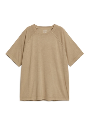 Oversized Cotton T-Shirt - Beige