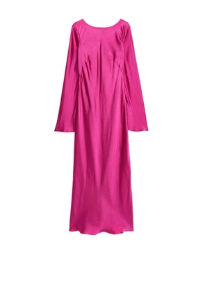 Bias-Cut Midi Dress - Pink