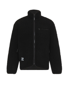 SATURDAYS NYC Spencer Polar Fleece Full Zip Jacket in Black - Black. Size M (also in S, XL/1X).