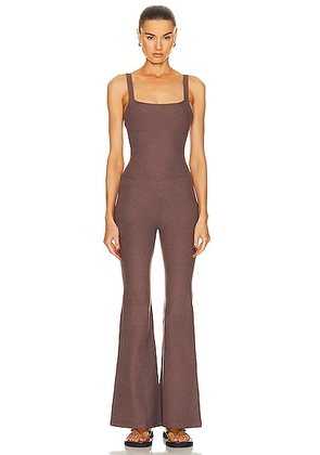 Beyond Yoga Spacedye Hit The Scene Jumpsuit in Truffle Heather - Taupe. Size XS (also in S).