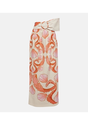 Adriana Degreas Seashell cotton maxi skirt