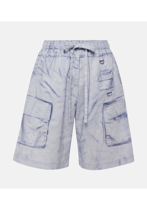 Acne Studios Trompe l'œil linen and cotton Bermuda shorts