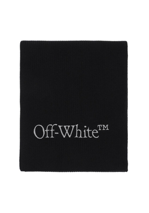 Off-White Wool Scarf With Logo Embroidery