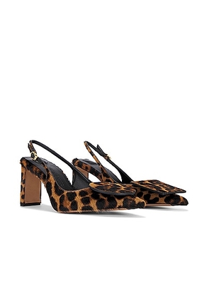 JACQUEMUS Les Slingbacks Duelo Haut in Print Leopard Brown - Brown. Size 39 (also in ).
