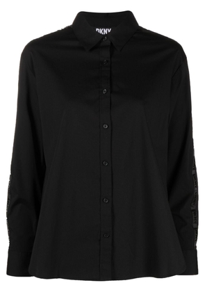 DKNY side-stripe logo-embroidery shirt - Black