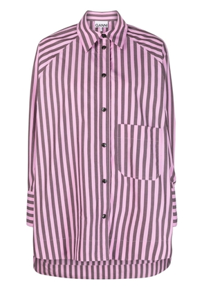 GANNI striped cotton shirt - Pink