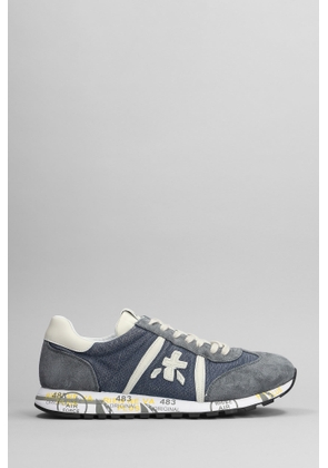 Premiata Lucy Sneakers In Blue Suede And Fabric