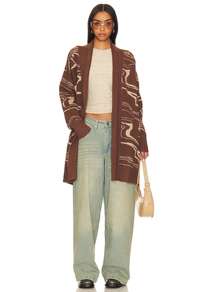ASTR the Label Vada Cardigan in Brown. Size L, S, XS.