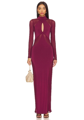 AFRM Rosalia Maxi Dress in Burgundy. Size L, M, S, XL, XS.