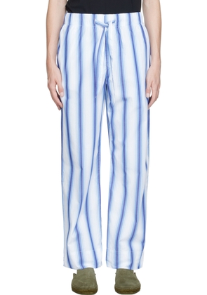 Tekla Blue & White Poplin Pyjama Pants