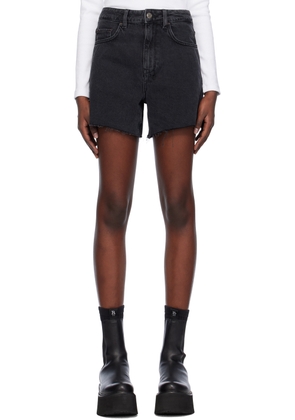 Ksubi Black Hi Line Denim Shorts