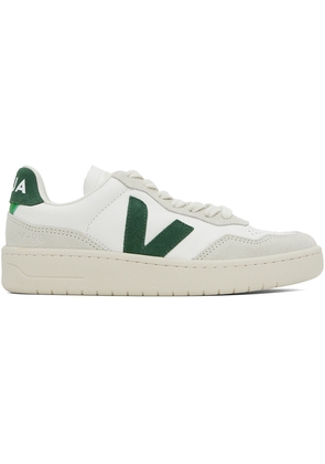 VEJA White & Green V-90 Sneakers