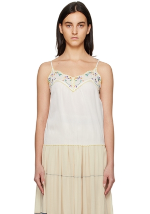 See by Chloé White Embroidered Tank Top