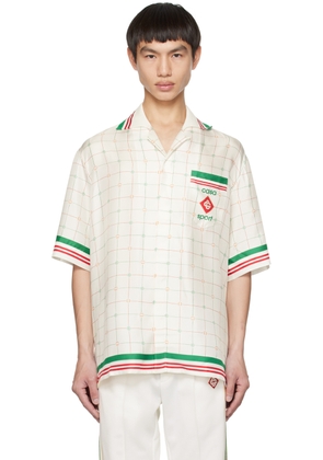 Casablanca White Tennis Club Check Shirt