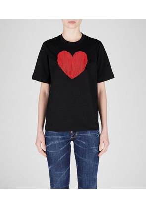 Dsquared2 Heart Embellished Crewneck T-Shirt