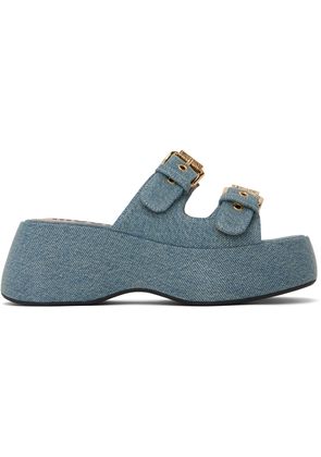 Moschino Blue Buckles Sandals
