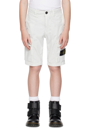 Stone Island Junior Kids Gray Garment-Dyed Shorts