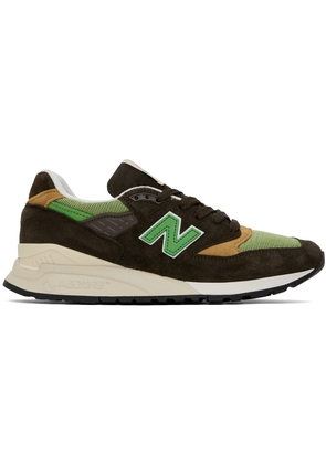 New Balance Brown & Green Made in USA 998 Sneakers