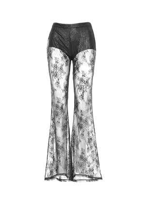 Pinko Laminated-Lace Flared Trousers
