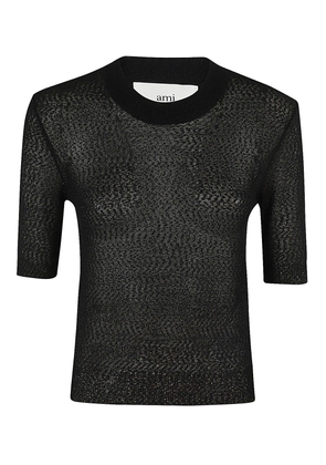 Ami Alexandre Mattiussi Crewneck Cropped Knitted Top
