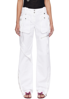 Blumarine SSENSE Exclusive White Denim Cargo Pants
