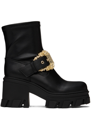 Versace Jeans Couture Black Pin-Buckle Boots