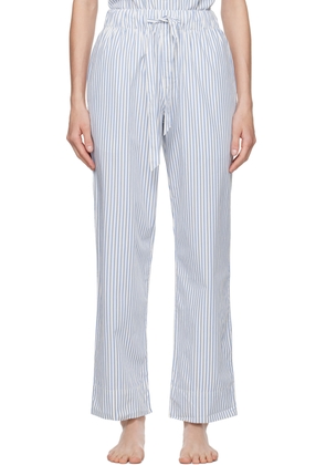 Tekla Blue & White Drawstring Pyjama Pants