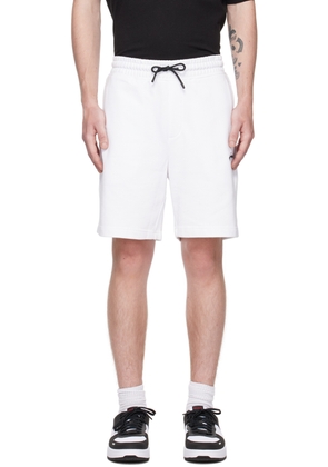 Hugo White Embroidered Shorts